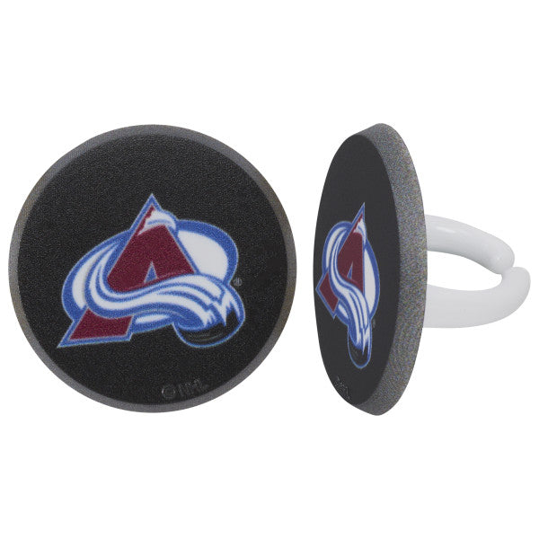 NHL® Avalanche Puck Cupcake Rings, 6 pack