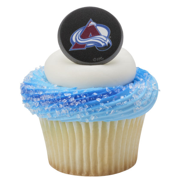 NHL® Avalanche Puck Cupcake Rings, 6 pack