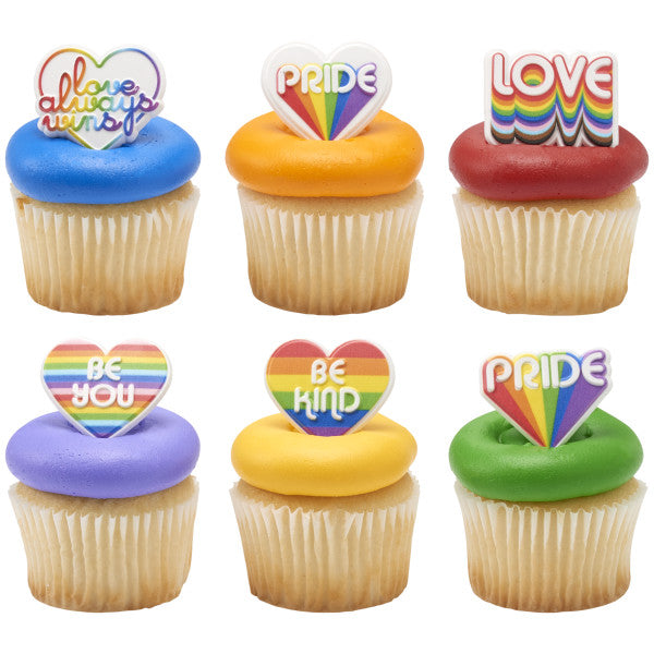 Love Always Wins Cupcake Rings, pack of 6
