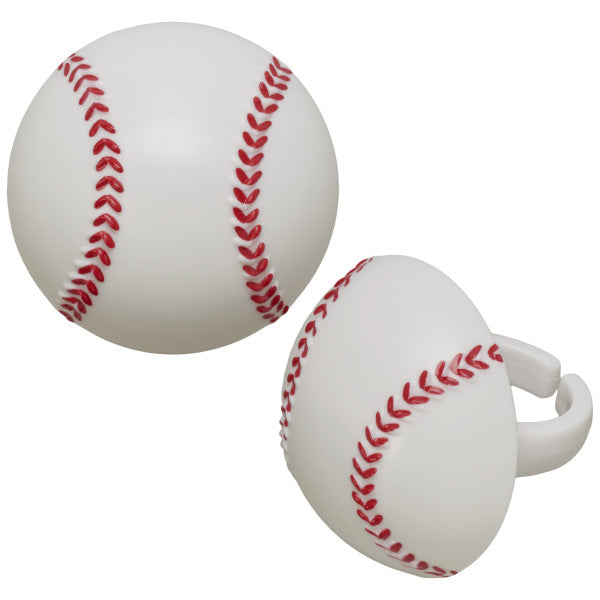 Baseball Cupcake Rings, 6 pack