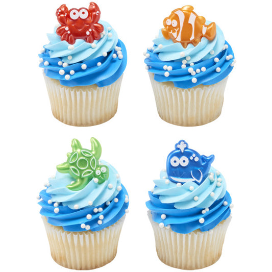 Beach Cuties Cupcake Rings, pack of 6