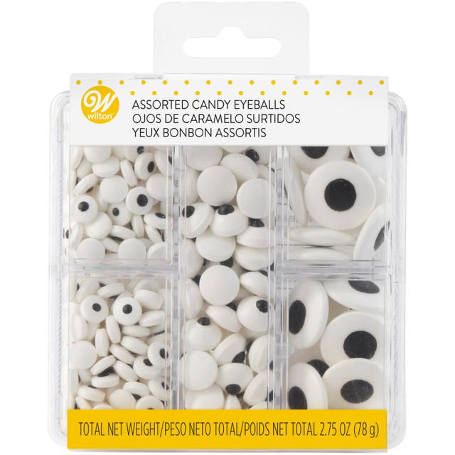 Edible Black and White Candy Eyeball Sprinkles, 2.75 oz.