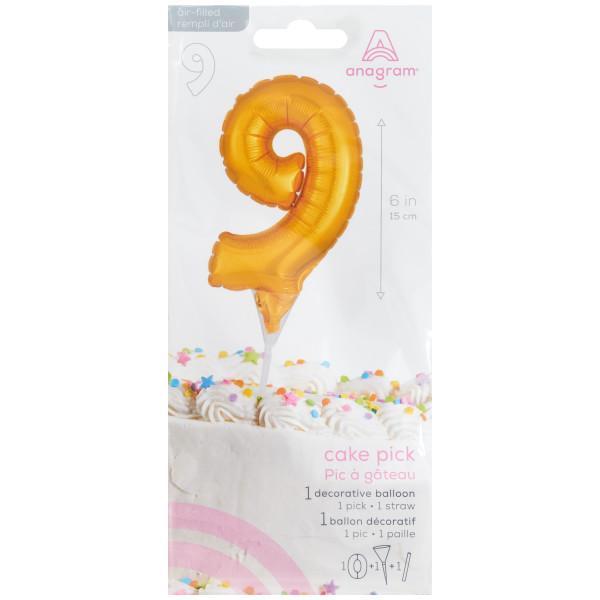 Inflatable Gold Numeral 9 Anagram® Cake Pic