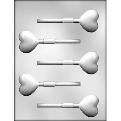 Deep Heart Sucker Chocolate Mold, 1 3/4"