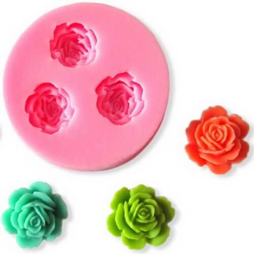 3 Multi Roses Silicone Mold