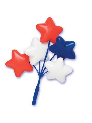 Star Balloon Cluster Cake Topper - Red, White, and Blue