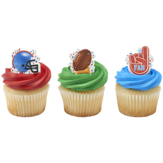 Football Fan Rings, 6 pack