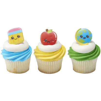 Kawaii Back to School Cupcake Rings