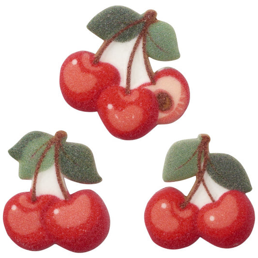 Cherries Assortment Sugar Decoration, 6 pieces