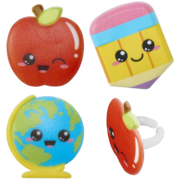 Kawaii Back to School Cupcake Rings