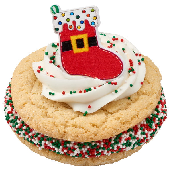 Festive Stockings Cupcake Rings, 6 pack