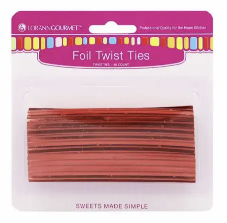 Foil Twist Ties - Red 50 ct.