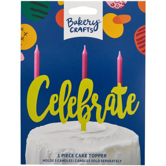 "Celebrate" Candle Holder Topper - Yellow