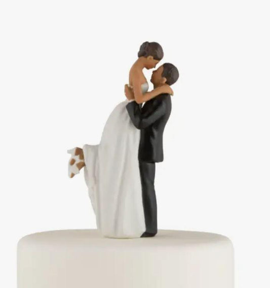 True Romance Porcelain Wedding Topper - Dark Skin Tone