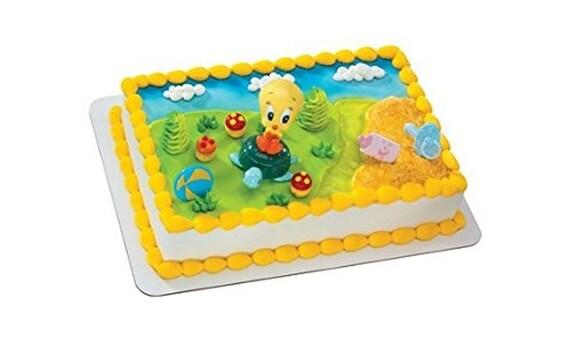 Baby Tweety on a Turtle Cake Topper