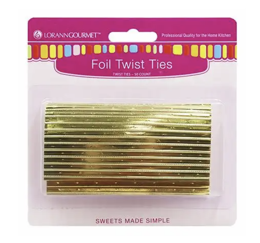 Foil Twist Ties - Gold 50 count