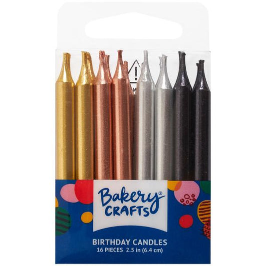 Metallic Candles 16pc 2.5"