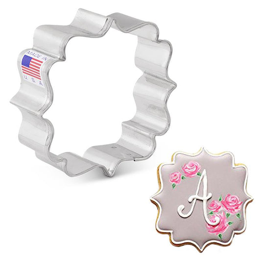 SweetAmbs' Small Ornate Square Plaque Cookie Cutter 2 3/4" x 3"