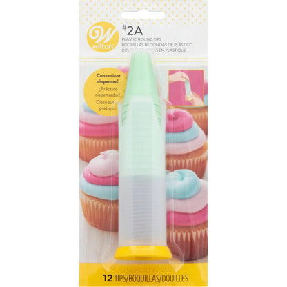 Pop-Up Piping Tip Dispenser with 12 Disposable Piping Tips, Tip 2A