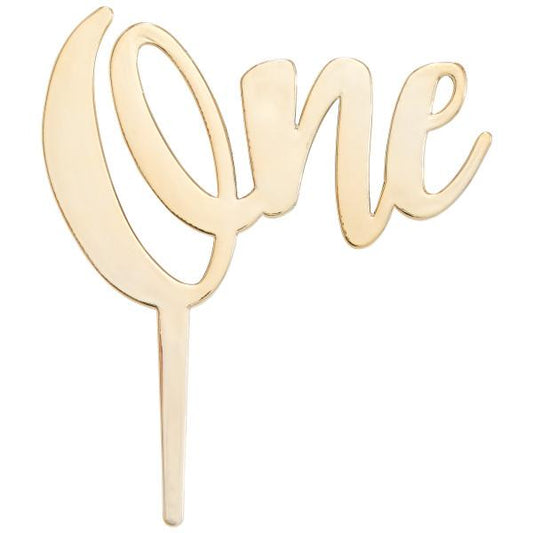 "One" Gold Candle Holder