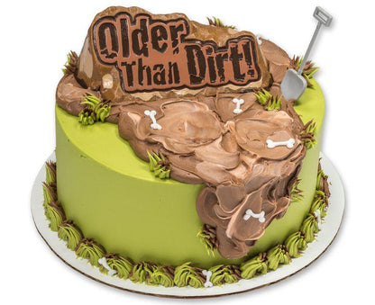 Older than Dirt Photo Holder Cake Topper with Shovel