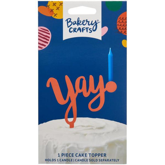 "YAY" Candle Holder Topper - Orange