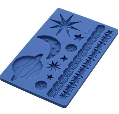 Wilton Outer Space Silicone Fondant and Gum Paste Mold, 11-Cavity