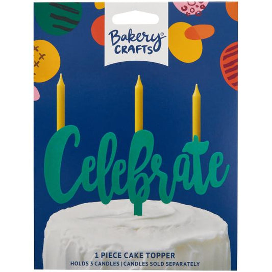 "Celebrate" Candle Holder Topper - Teal