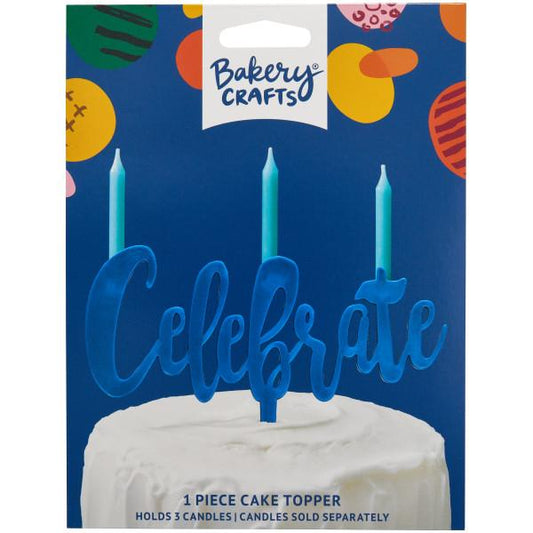 "Celebrate" Candle Holder Topper - Blue