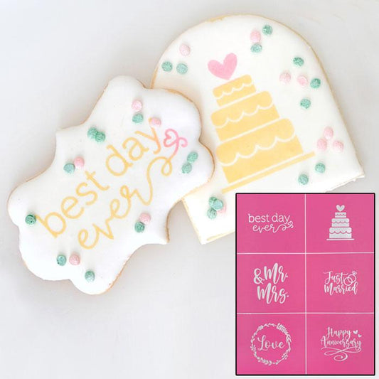 Stay Put Stencil Wedding cookie