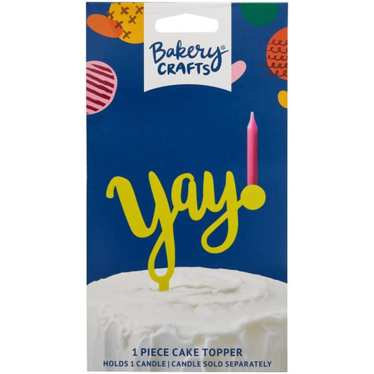 "YAY" Candle Holder Topper - Yellow