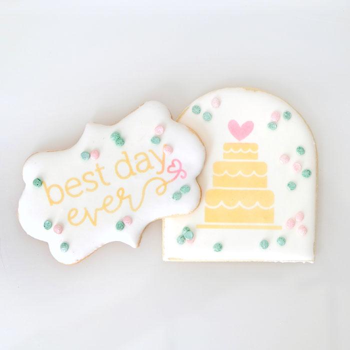 Stay Put Stencil Wedding cookie