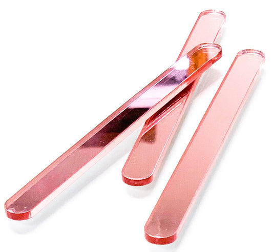 Rose Gold Mirror Acrylic Popsicle Sticks- Reusable