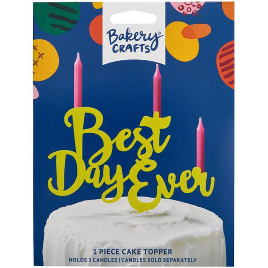 Best Day Ever Plastic Candle Holder - Yellow