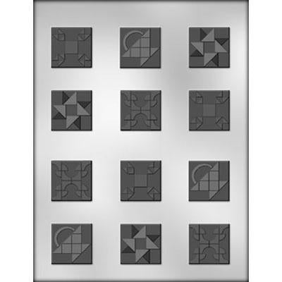 Quilt Squares Chocolate Mold, 1 1/2"