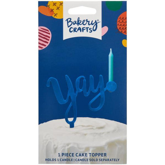"YAY" Candle Holder Topper - Blue